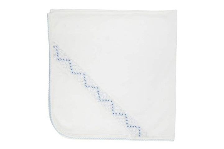 Blue Sweetly Smocked Blessing Blanket by The Beaufort Bonnet Company