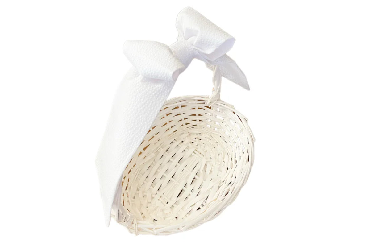 White Seersucker Basket Bow by Bow Next Door