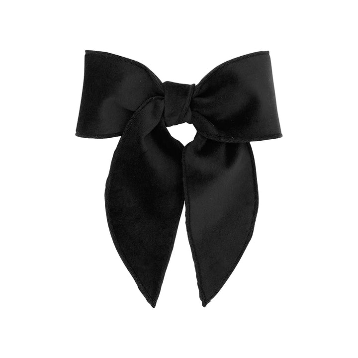 Black Medium Velvet Fabric Bow with Tails by Wee Ones