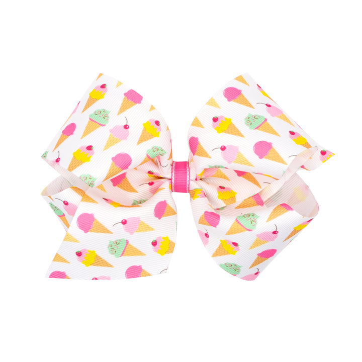 Wee Ones Ice Cream Printed Grosgrain Bow (2 Sizes)
