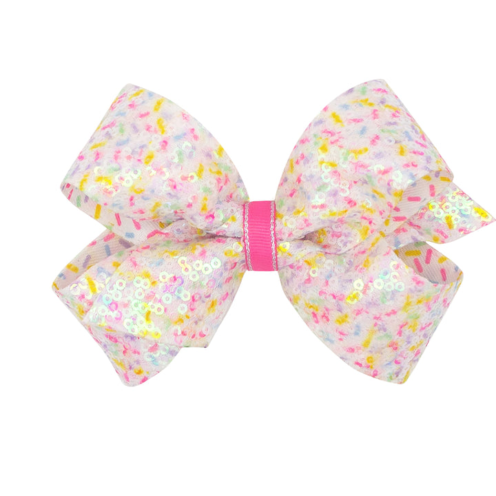 Wee Ones Confetti Printed Sequin Grosgrain Bow (2 Sizes)