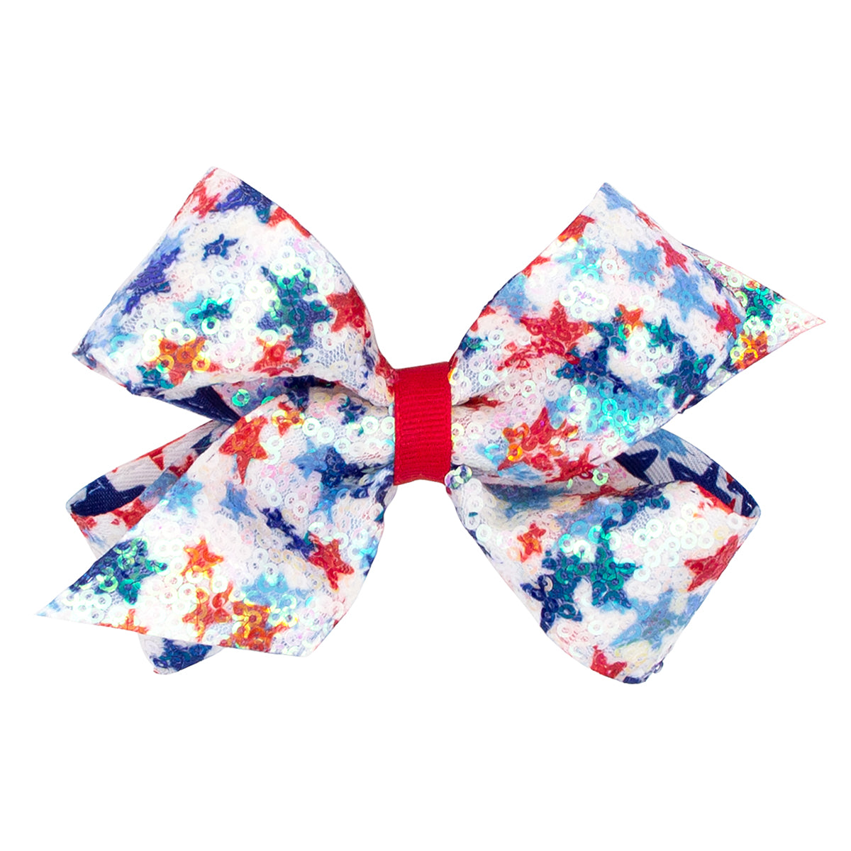 Wee Ones Medium Sequin Stars Grosgrain Bow