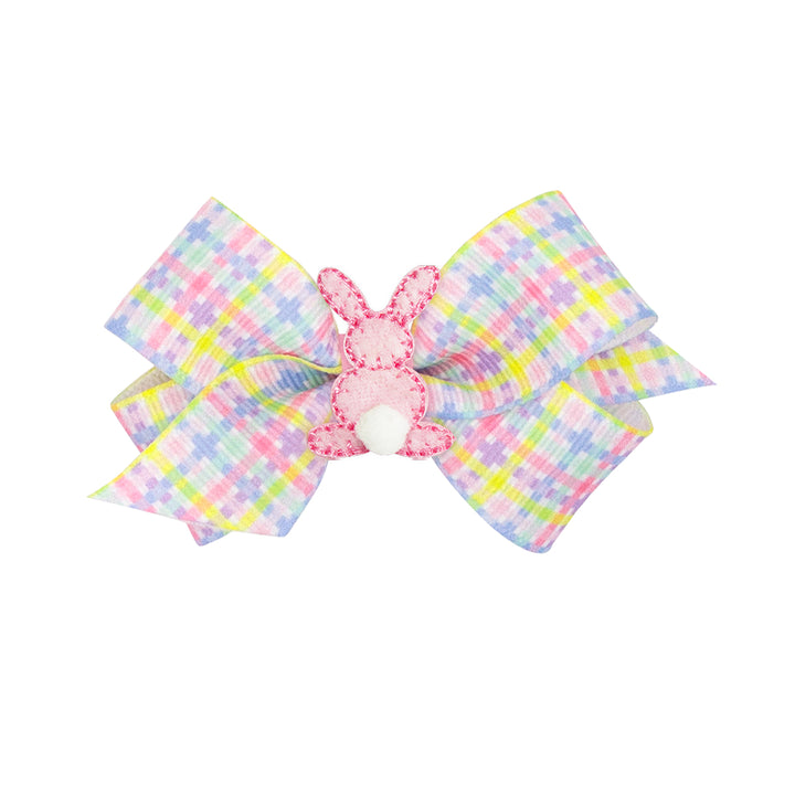 Wee Ones Mini Easter Plaid with Puff Tail Bunny Bow