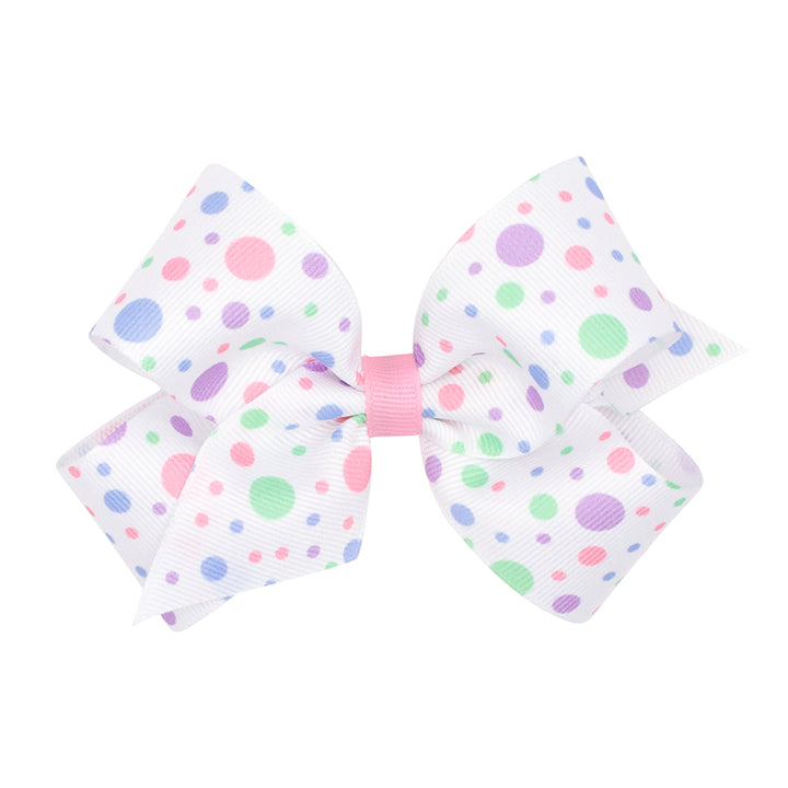 Wee Ones Spring Dots Printed Grosgrain Bow (2 Sizes)