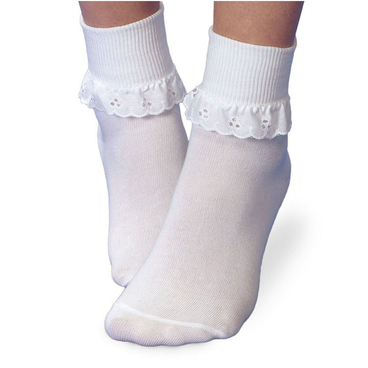 Jefferies Eyelet Socks - White