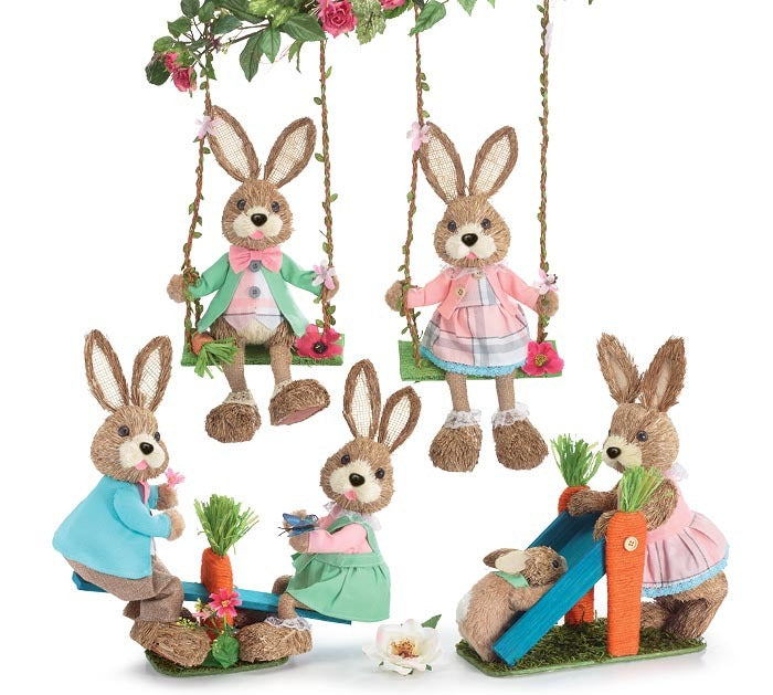 Decorative Easter Bunnies at Play