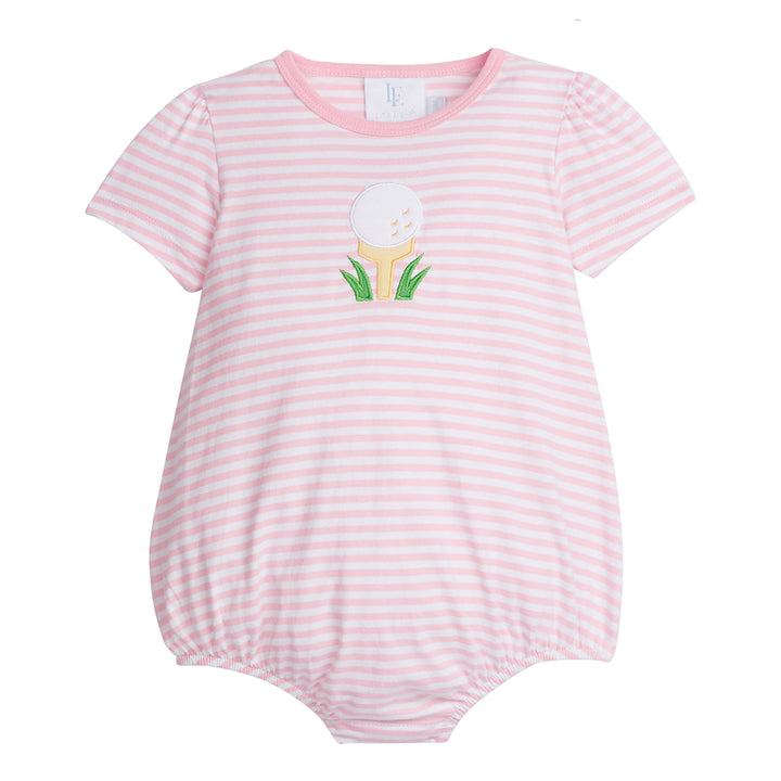 Little English Pink Golf Tee Applique Bubble
