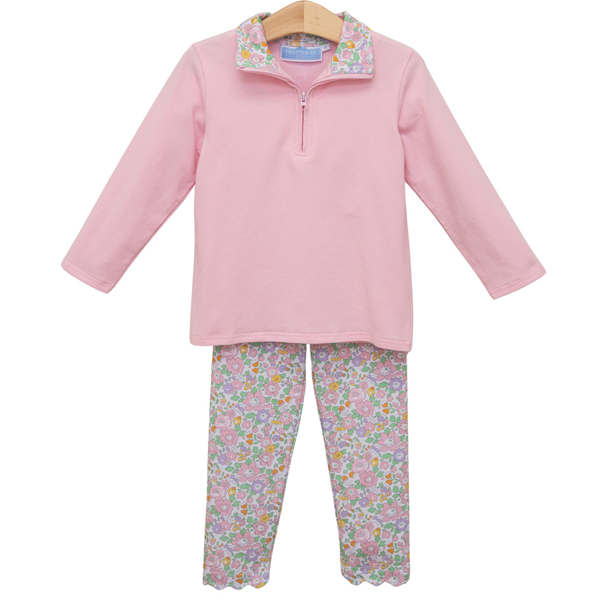 Autumn Blooms Quarter-ZIp Pullover / Leggings Set by Trotter Street Kids