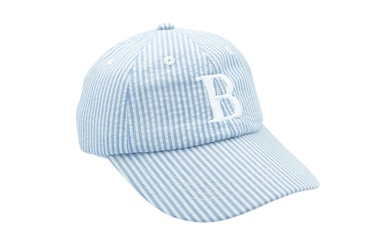Blue Seersucker Baby Hat by Bits & Bows
