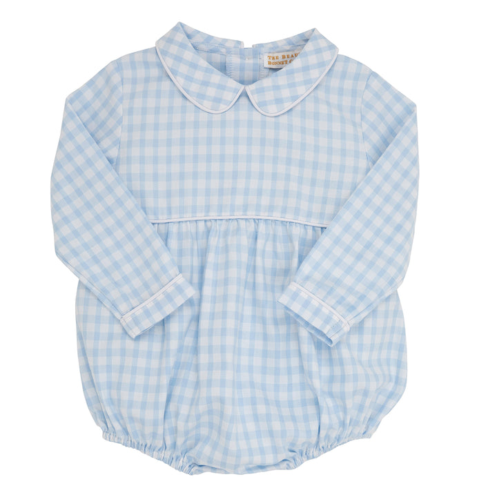 Beale Street Blue Gingham Long Sleeve Bradford Bubble by The Beaufort Bonnet Company