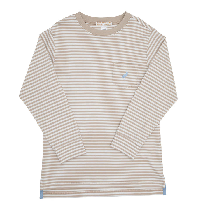 Keeneland Khaki Stripe Carter Crewneck by The Beaufort Bonnet Company