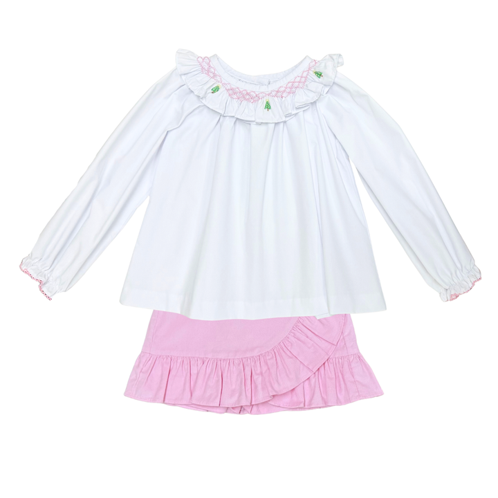 Christmas Tree Smocked Top and Skort Set by Zuccini Kids