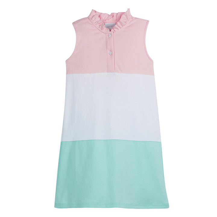 Little English Pink Color Block Polo Dress