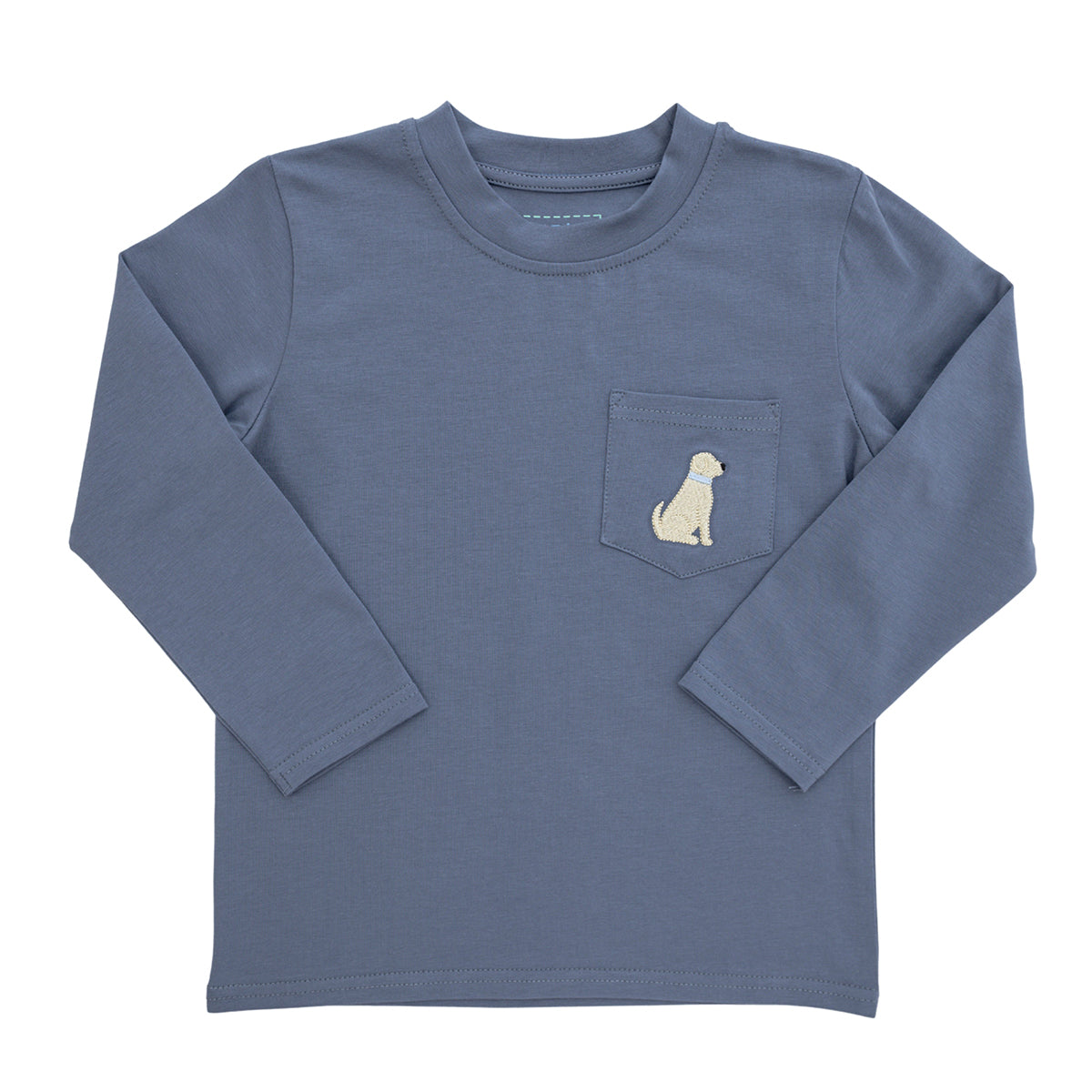 Dog Embroidered on Pocket Tee by Itsy Bitsy