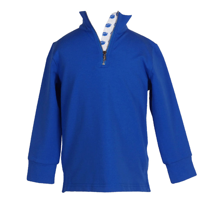 Blue Game Day Quarter Zip Pullover by The Yellow Lamb