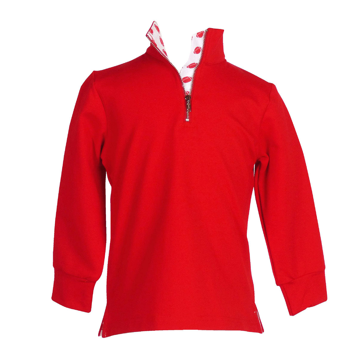 Red Game Day Quarter Zip Pullover by The Yellow Lamb