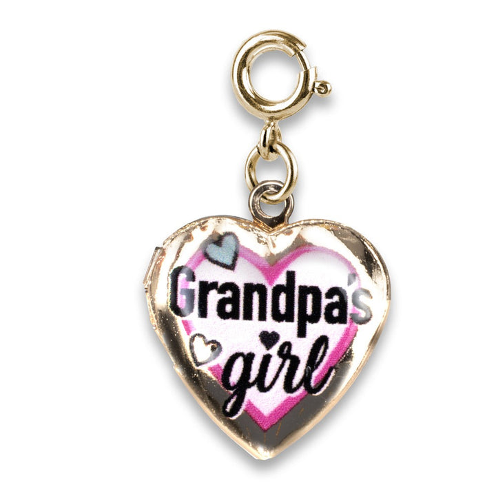 Gold Grandpa's Girl Locket Charm by Charm It!
