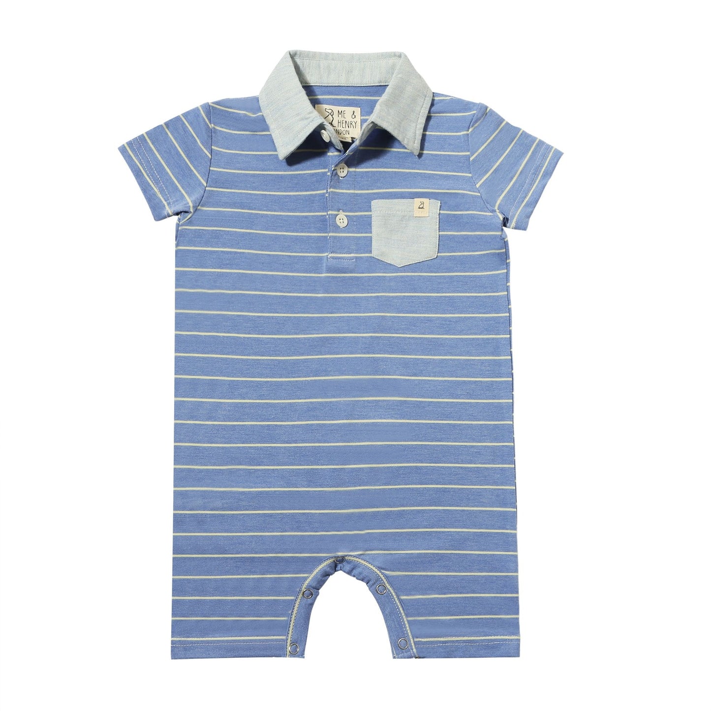 Saltash Royal / Yellow Stripe Polo Romper by Me & Henry