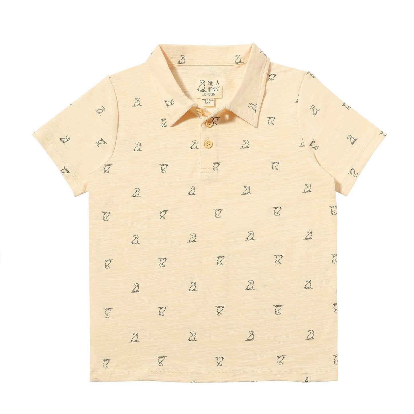 Polreath Cream Henry Print Polo by Me & Henry