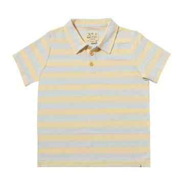 Polreath Blue / Cream Stripe Polo by Me & Henry