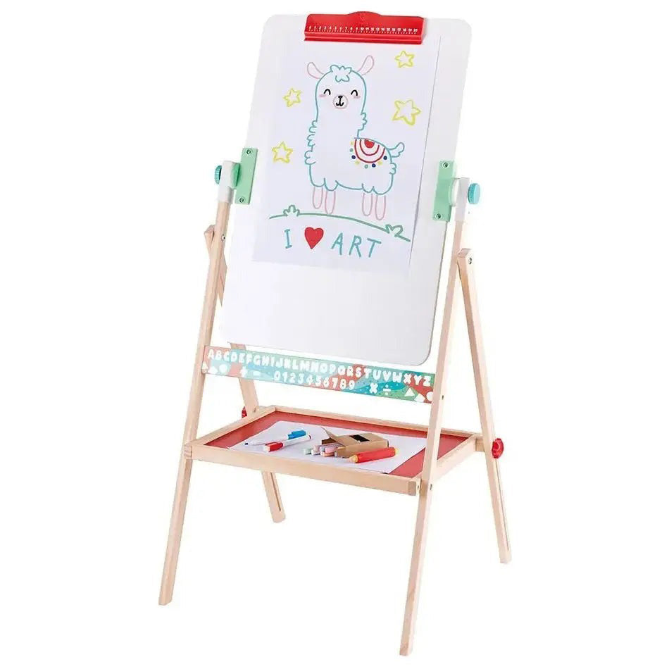 Hape Flip Flat Easel Foldable Double-Sided Blackboard & Whiteboard With Chalks, Markers