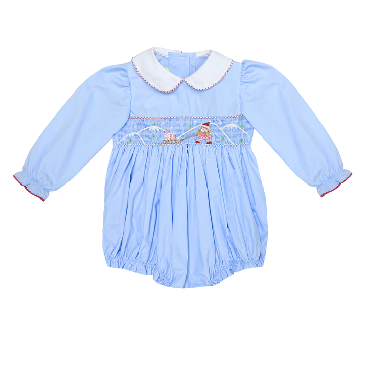 Holiday Sled Ride Smocked Marion Bubble by Zuccini Kids