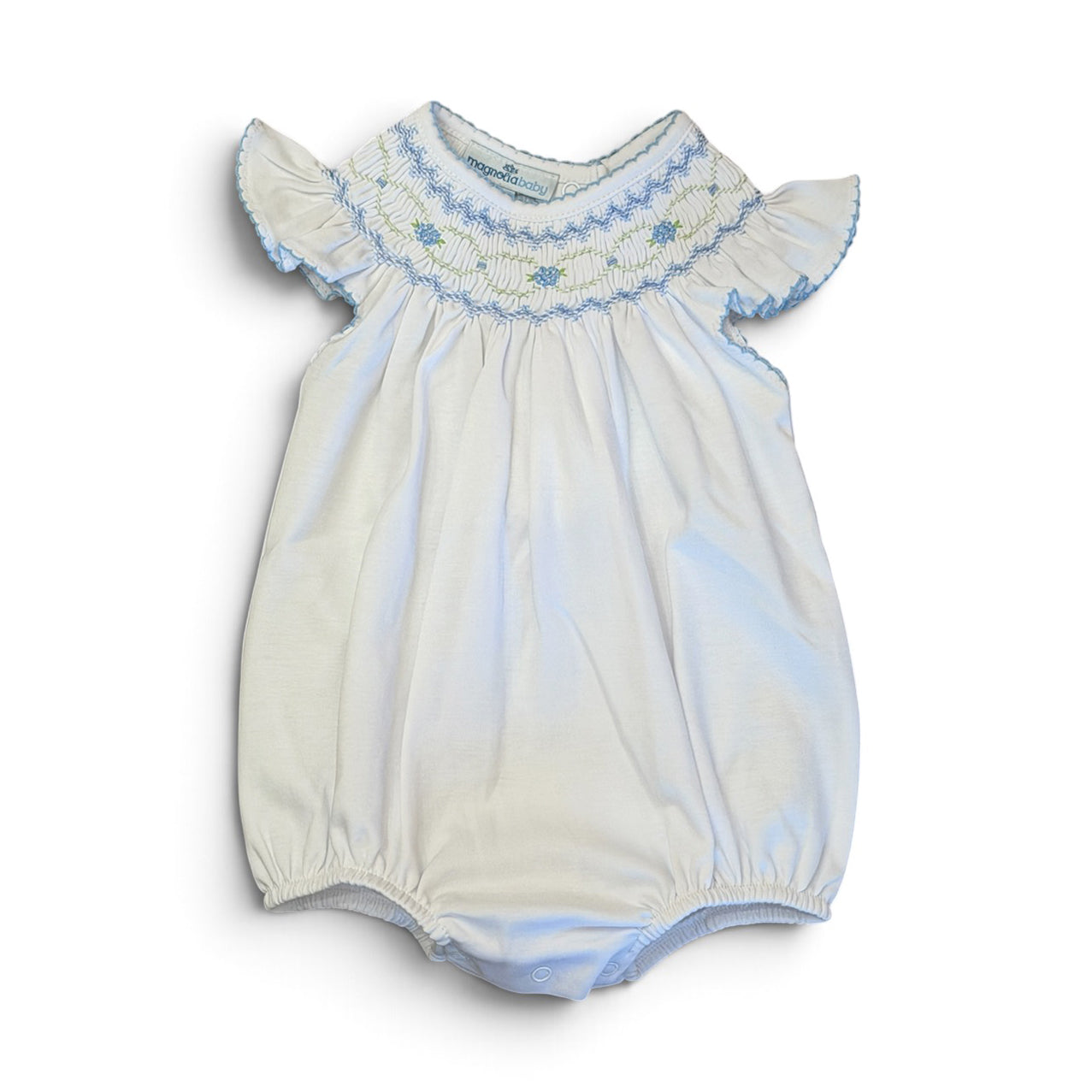 Dreamy Hydrangeas Bishop Smocked Bubble by Magnolia Baby