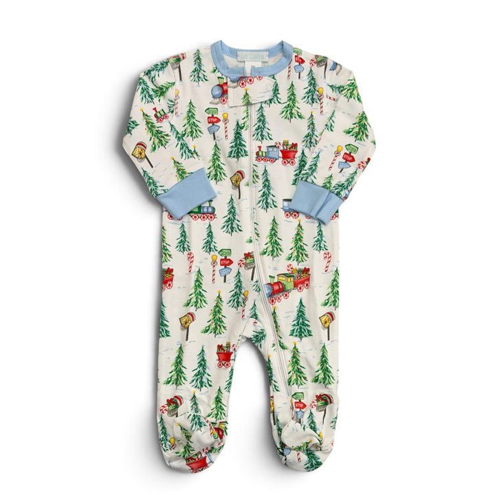 Christmas Train Boy Footie by La Luna
