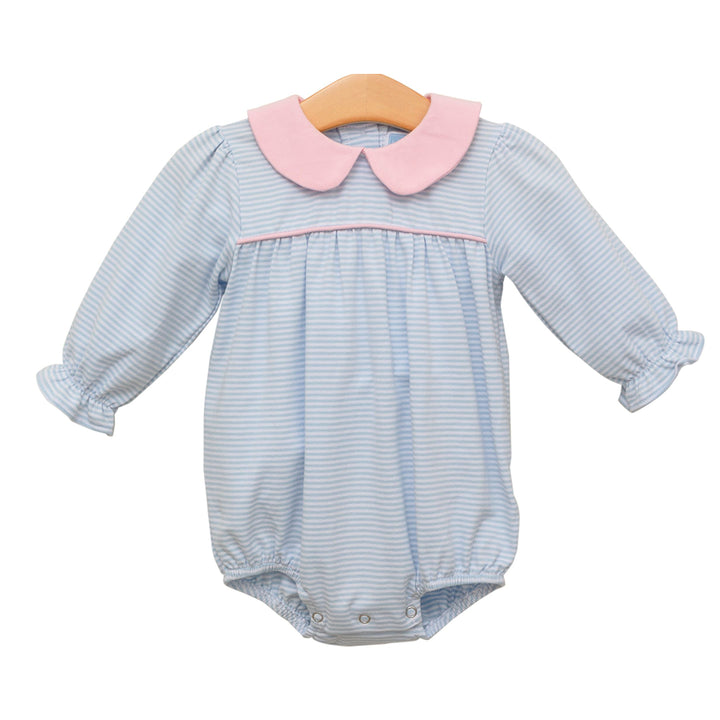 Light Blue Stripe with Pink Trim Katherine Bubble by Trotter Street Kids