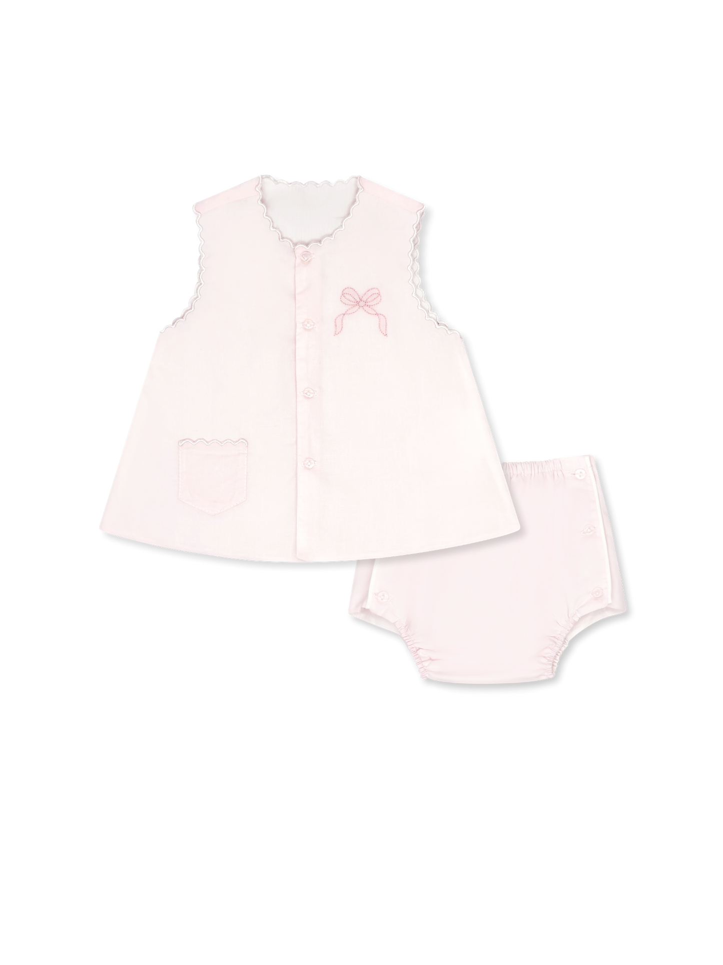 Maria Bloomer Pink Bow Set by Lullaby Set