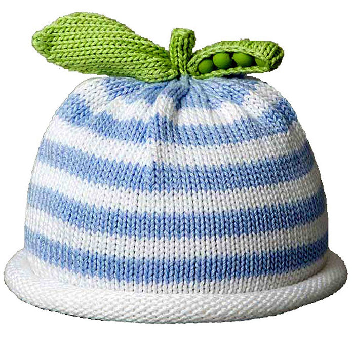 Margareta Horn Hat - Blue / White Stripe