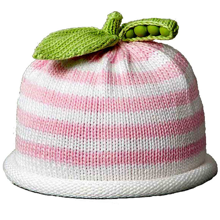 Margareta Horn Hat - Pink / White Stripe