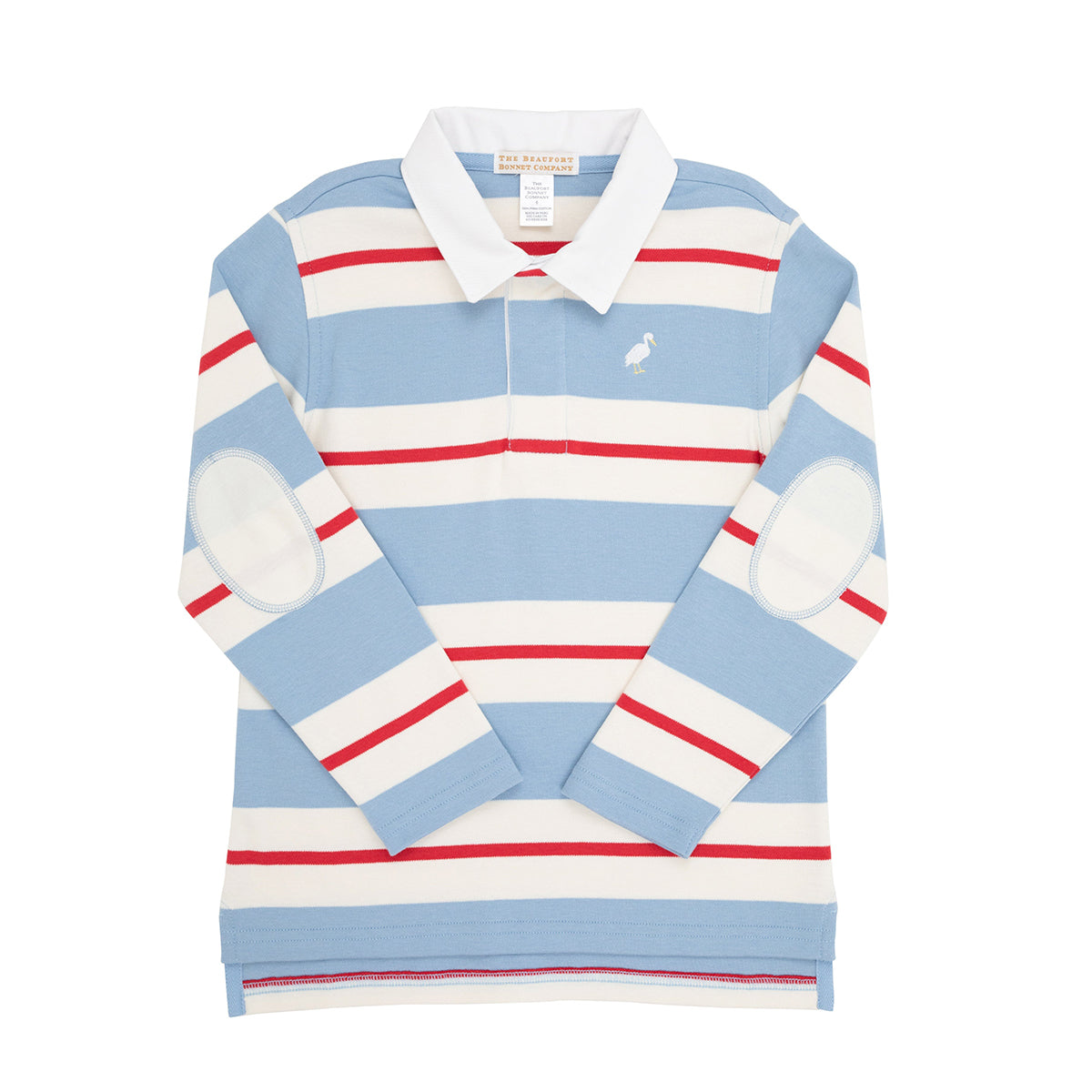 Rollins Rugby Shirt - Blue/Red/Pearl Stripe by The Beaufort Bonnet Company