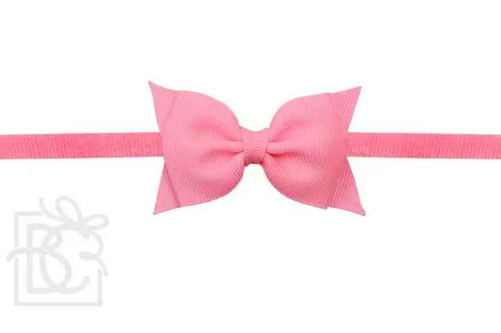 Beyond Creations Sophia Flat Pantyhose Headband with 2.5-inch Dainty Bow - Hot Pink