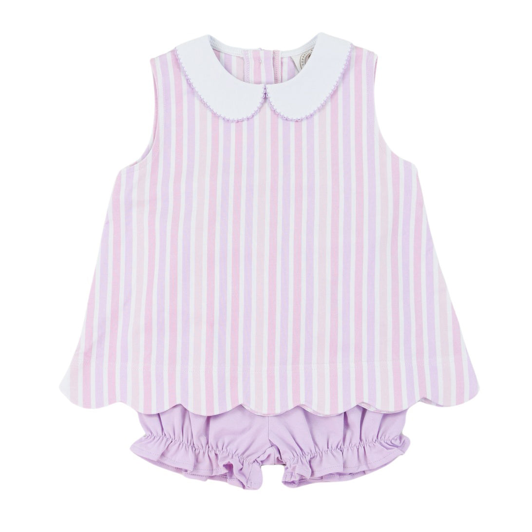 Seaside Stripe Charlotte Scalloped Set by Cypress Row