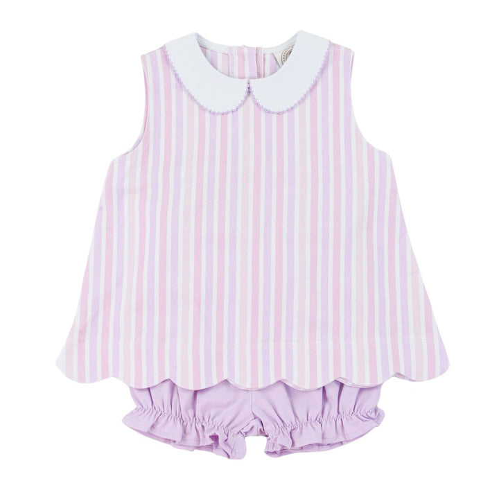 Seaside Stripe Charlotte Scalloped Set by Cypress Row