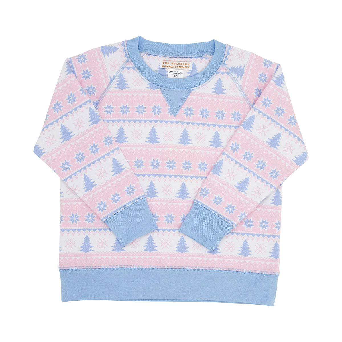 Pink Fairisle Flurries Smitty Sweatshirt by The Beaufort Bonnet Company