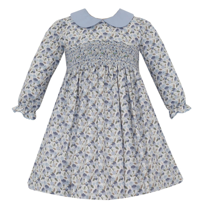 Adrienne French Blue Floral Print Float Dress by Anavini