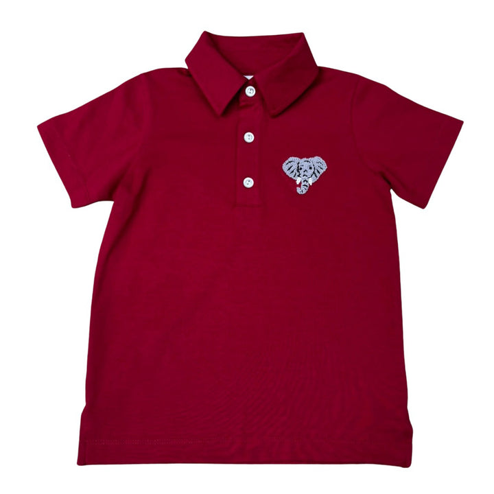 Crimson Elephant Polo Shirt by Whimsy Bay Kids