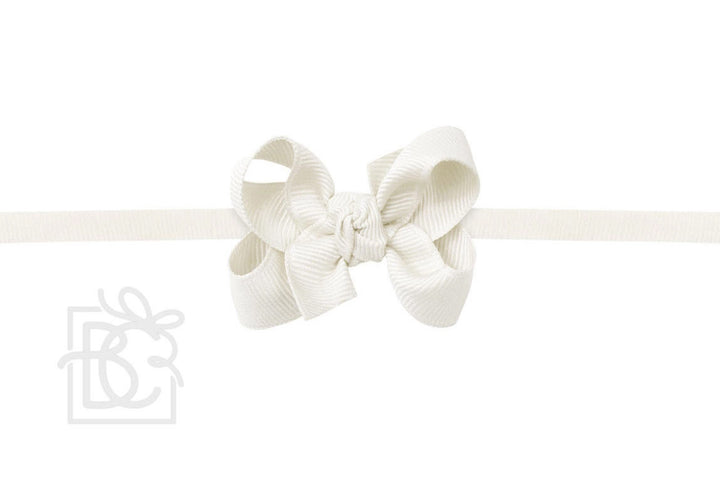 Beyond Creations Pantyhose Headband - 2-inch Toddler Bow - Antique White