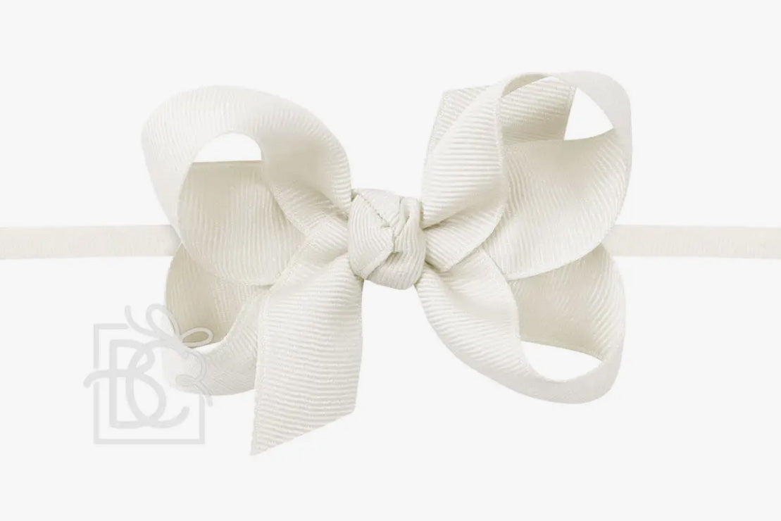 Beyond Creations Pantyhose Headband - 3-5-inch Bow - Antique White
