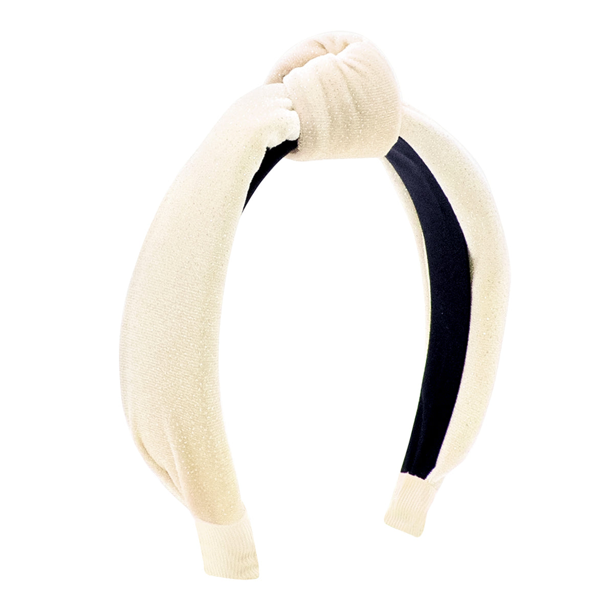 Antique White Sparkle Velvet Knot Headband by Wee Ones