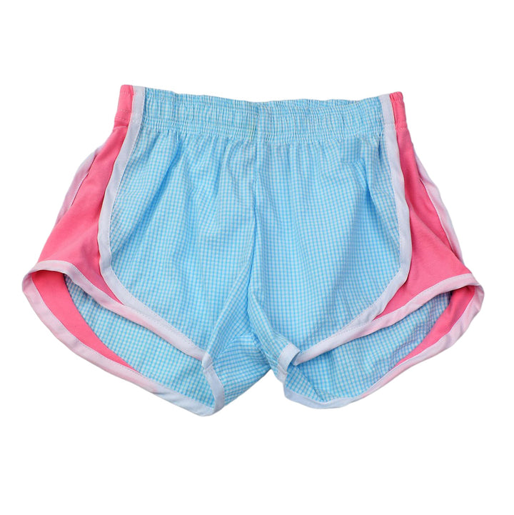 Color Works Shorts - Aqua with Pink Sides