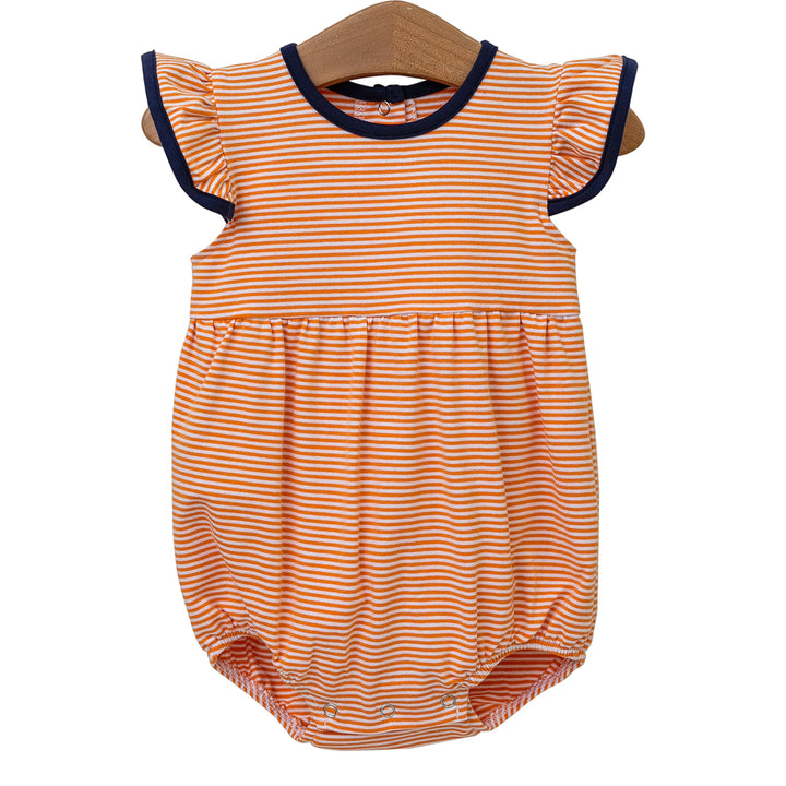 Orange Stripe / Navy Game Day Lucy Bubble by Trotter Street Kids