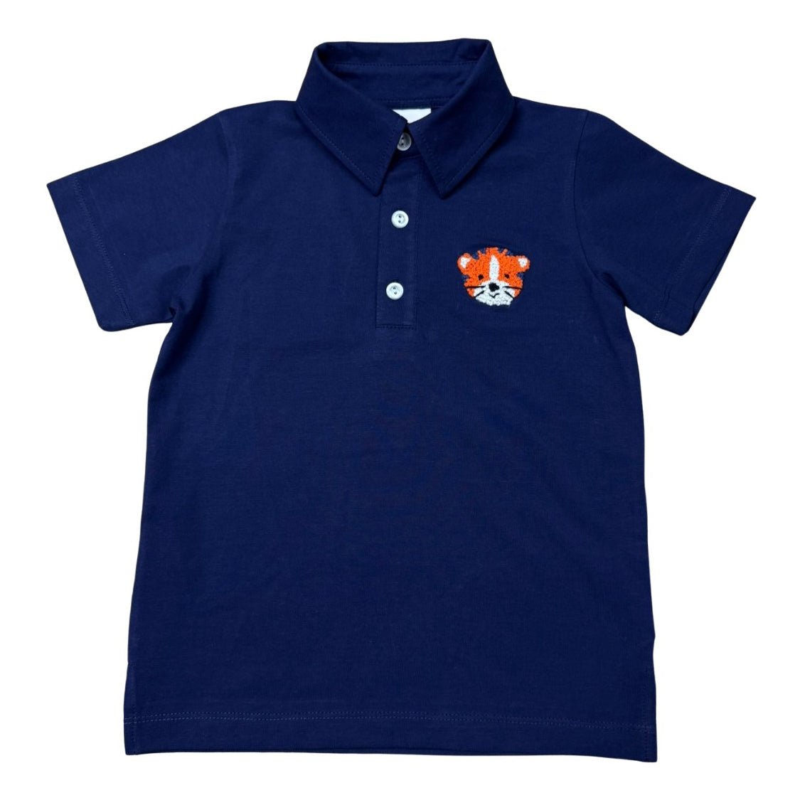 Navy / Orange Tiger Polo Shirt by Whimsy Bay Kids