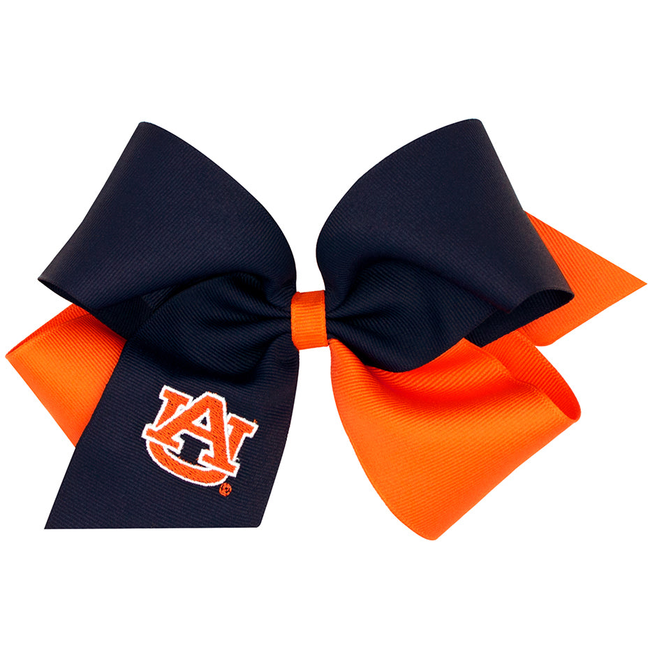 Wee Ones Bow Auburn Logo Embroidered on Two-Color Grosgrain (2 sizes)