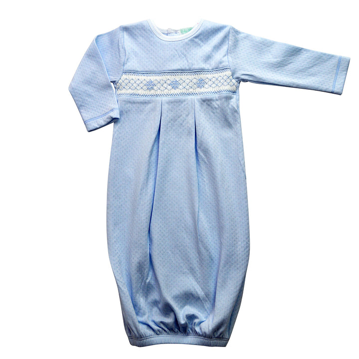 Boy Newborn Smocked Jacquard Gown by Baby Threads