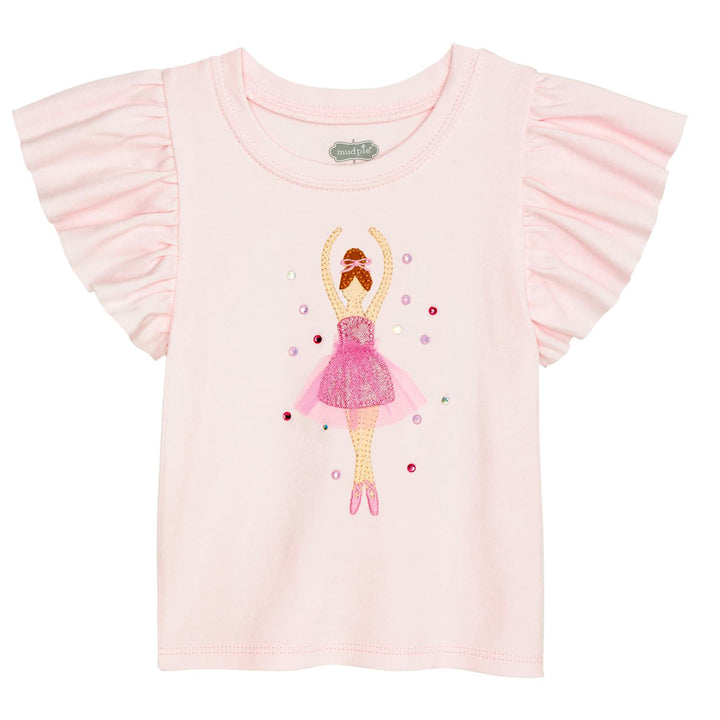 Ballerina Dance Ruffle Tee by Mud Pie