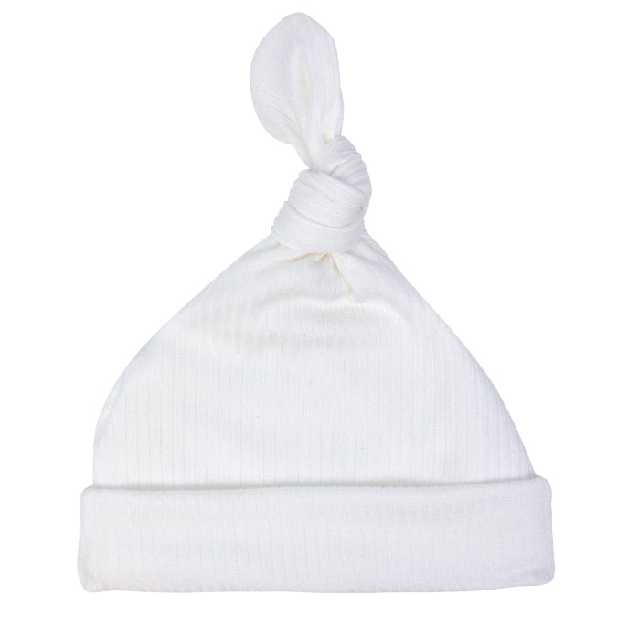 Paty Bamboo Knotted Ivory Beanie