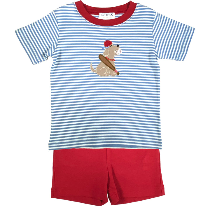 Baseball Dog Boy's Short Set by Ishtex